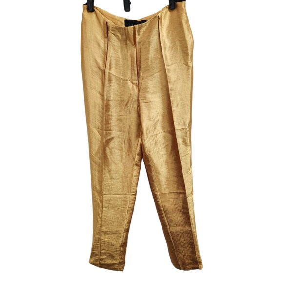 Fashion Regular Fit Pants Silk for Women Pants Gold Vaska Size M - Picture 2 of 10